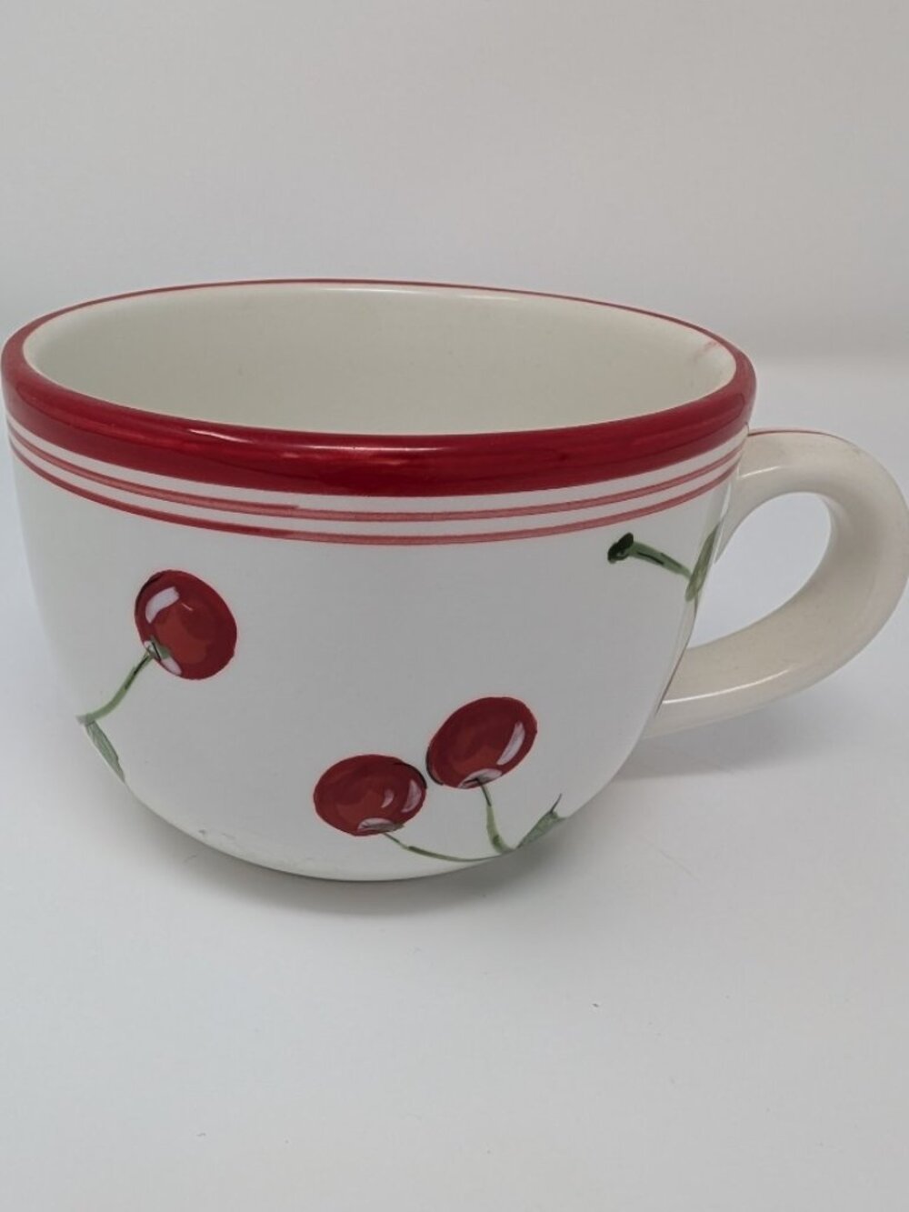 HOME Brand Cherry Orchard Soup Mug / Oversized Latte Cup - Stoneware - 16oz